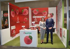 Aleksandra Szymanowksa, vice president of Polish apple exporter Galster. On the right is Mateusz Wajnert, Sales manager for the exporter. They have a busy fair and were in very good spirits about the second and third day of the event.